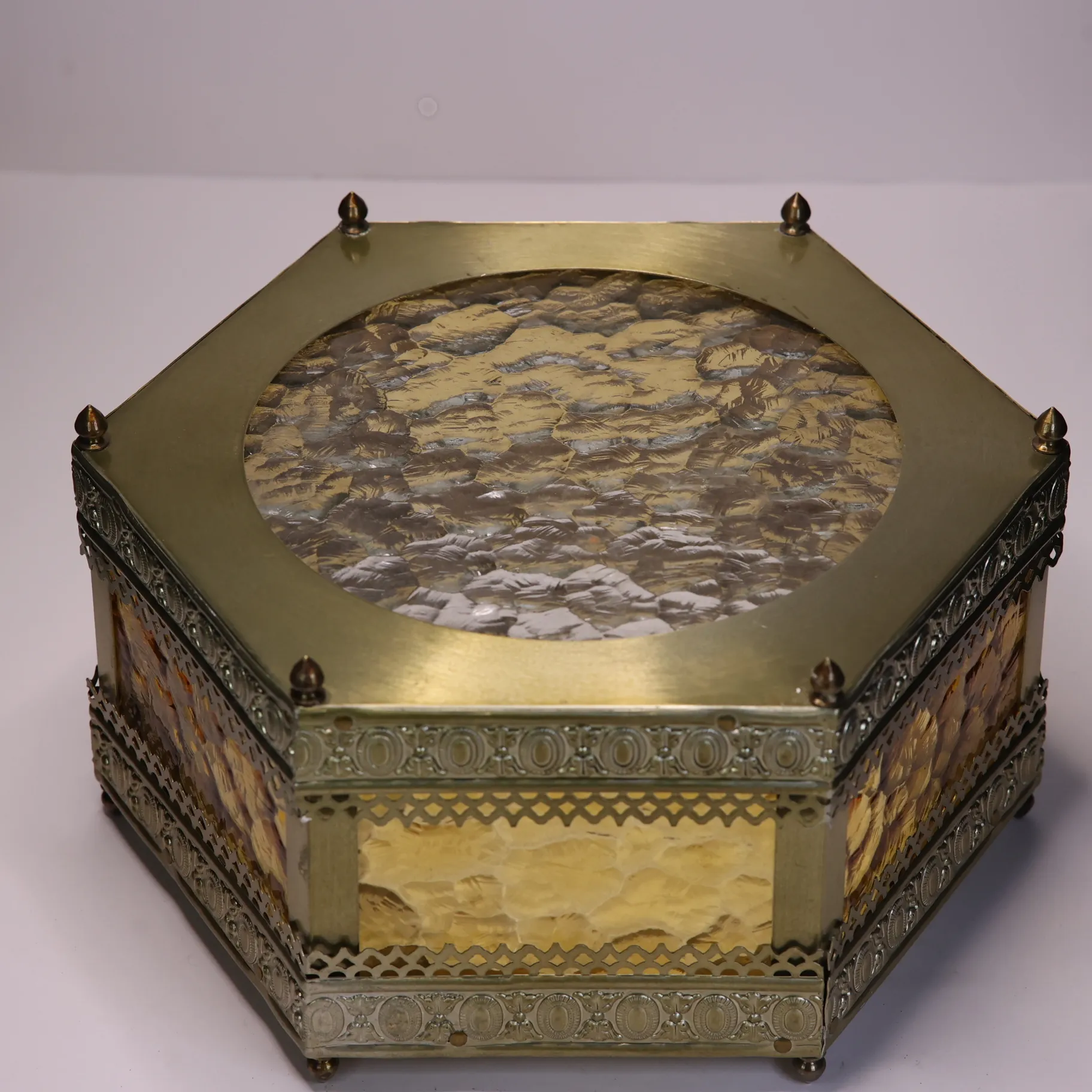 Gold Hexagon Glass Stand