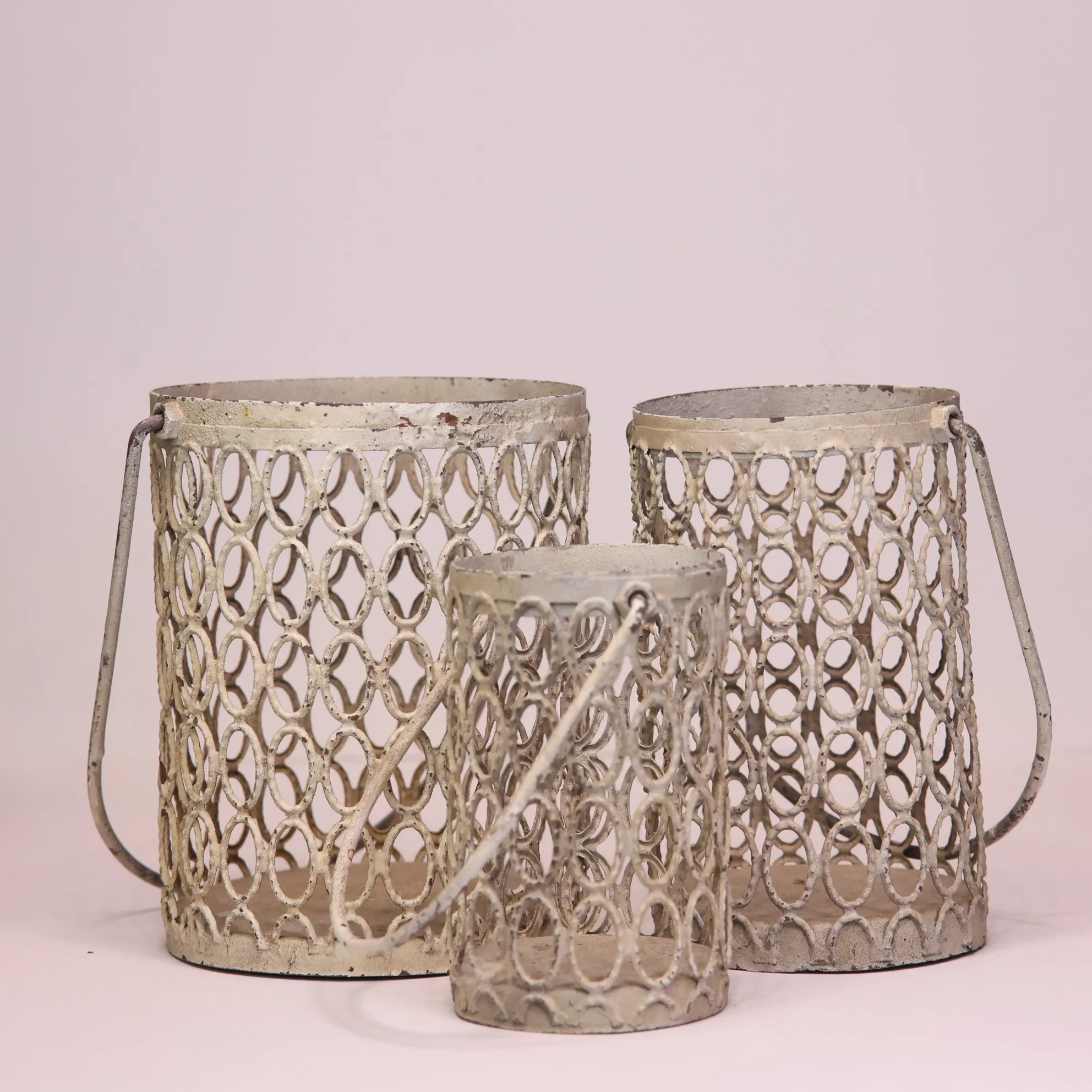 Metal Nesting Candle Lanterns - Set of 3
