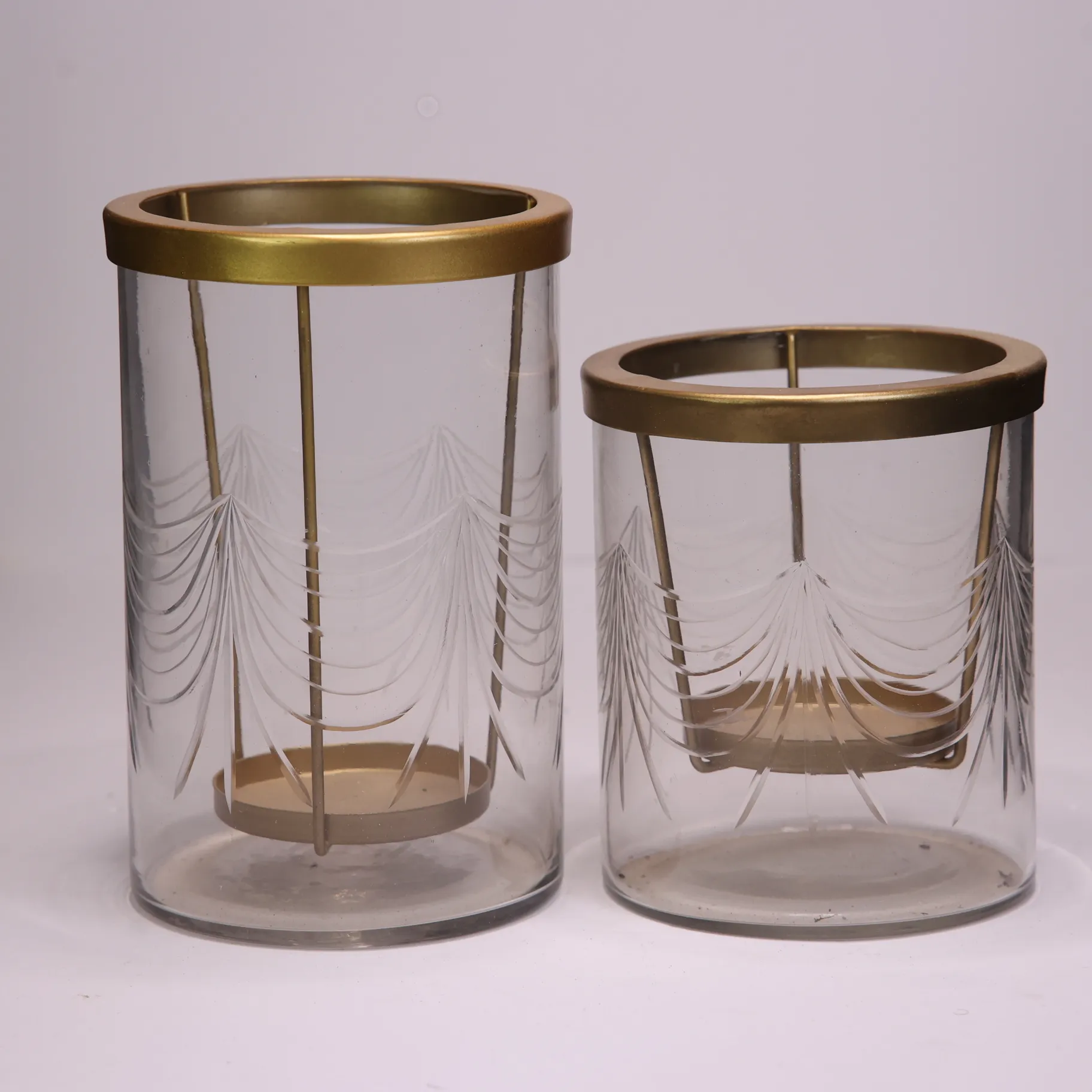 Gold Trim Candle Lanterns