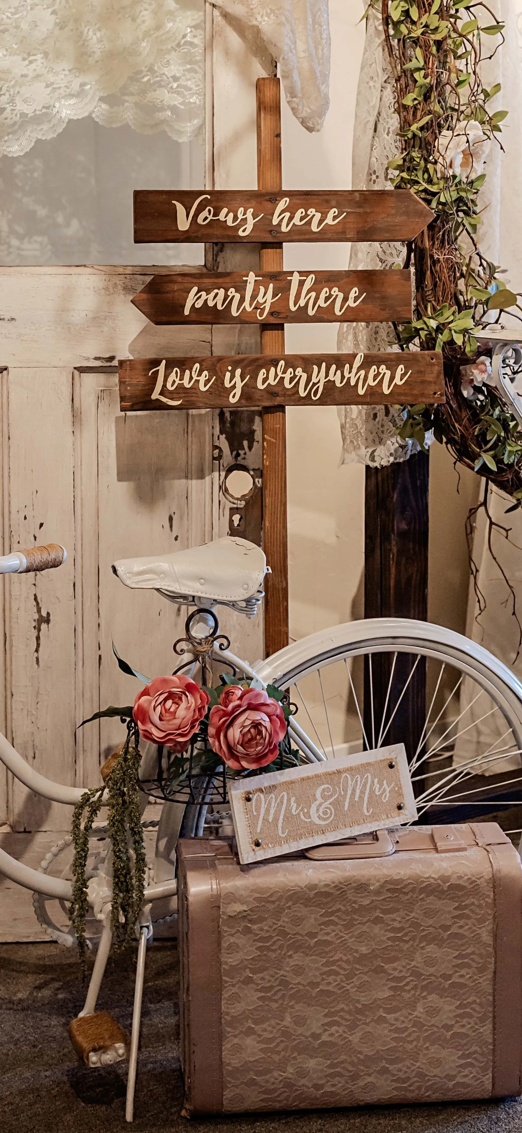 Wood Wedding Picket Sign