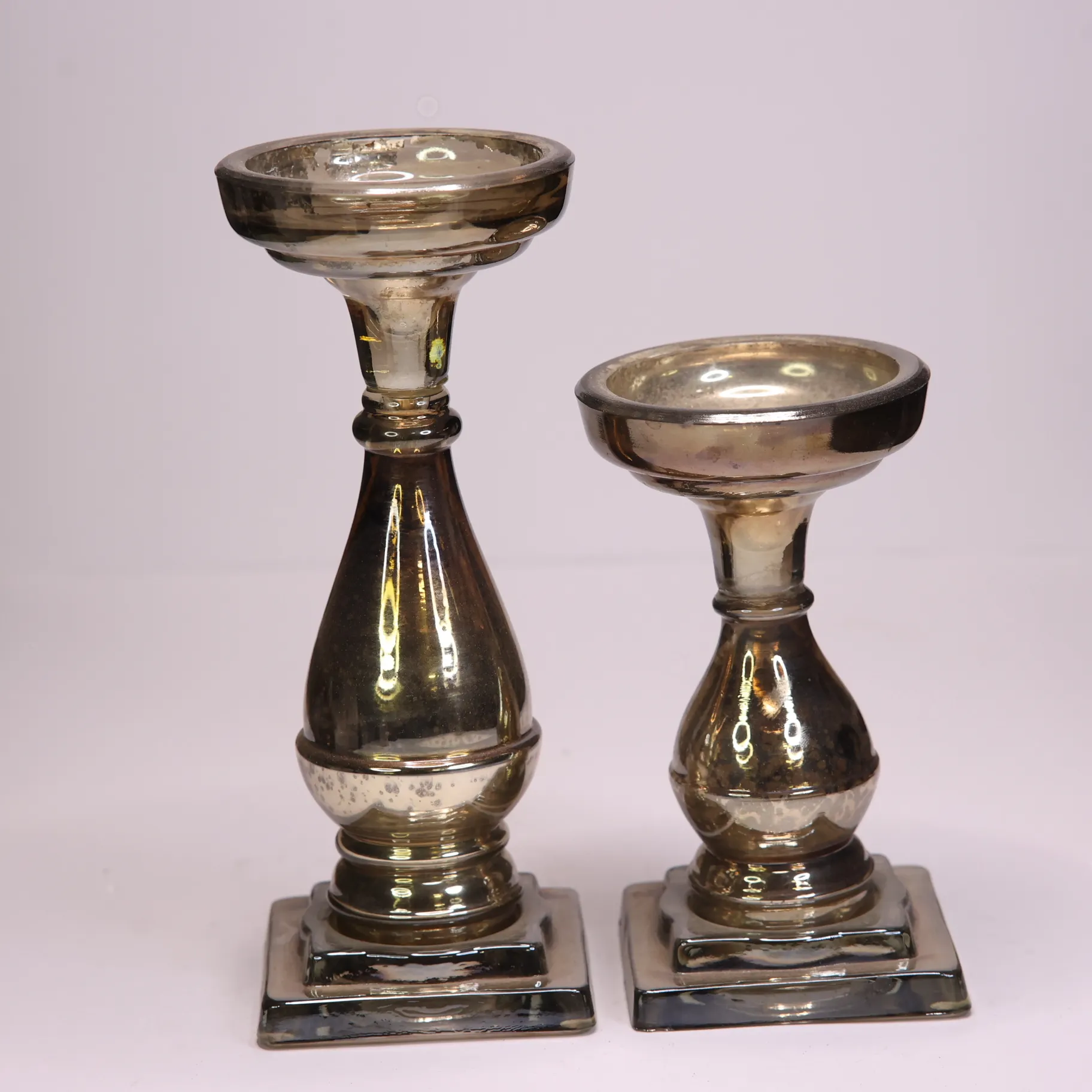 Gold Glass Candleholders