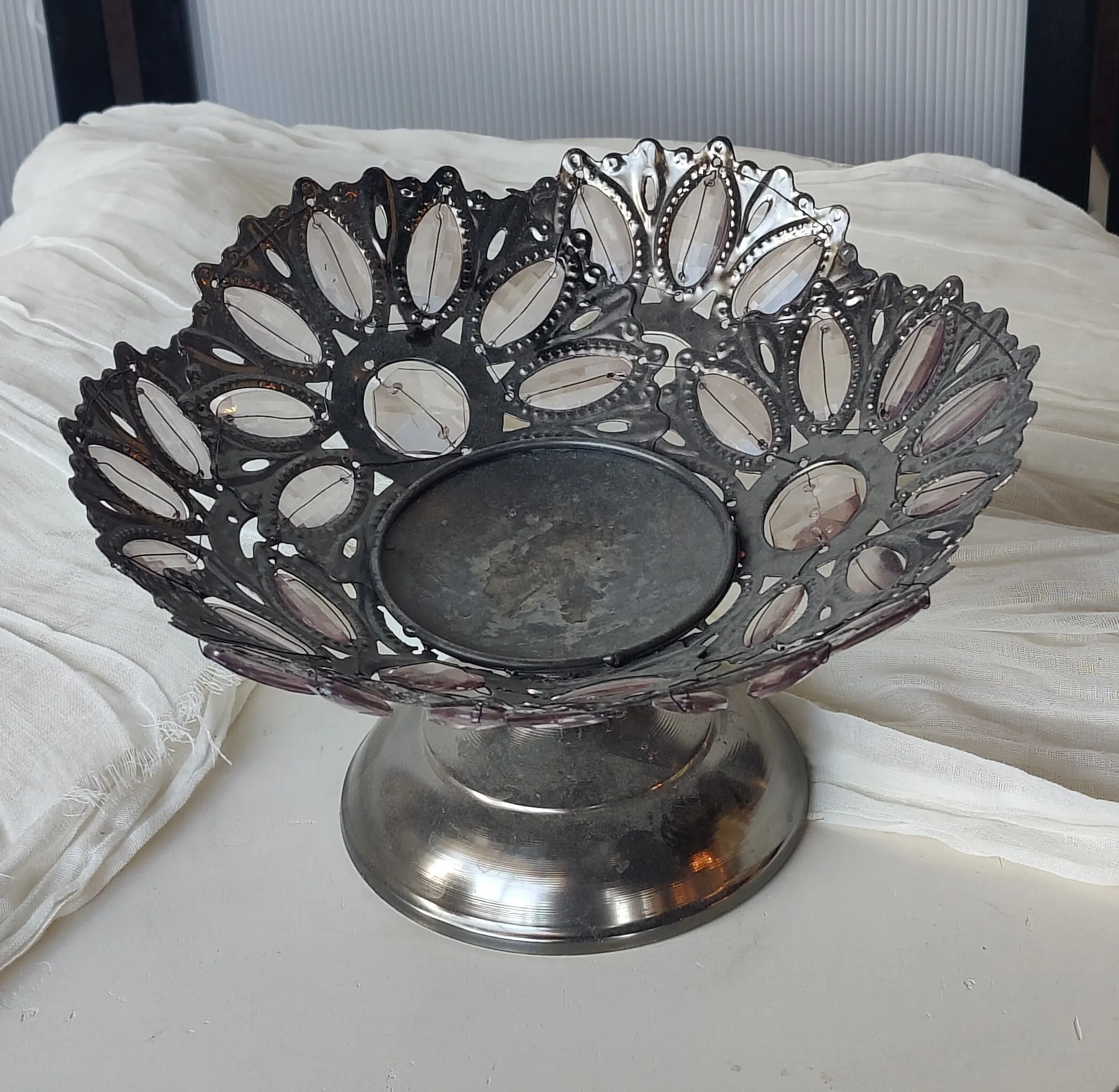 Silver Petal Candleholder