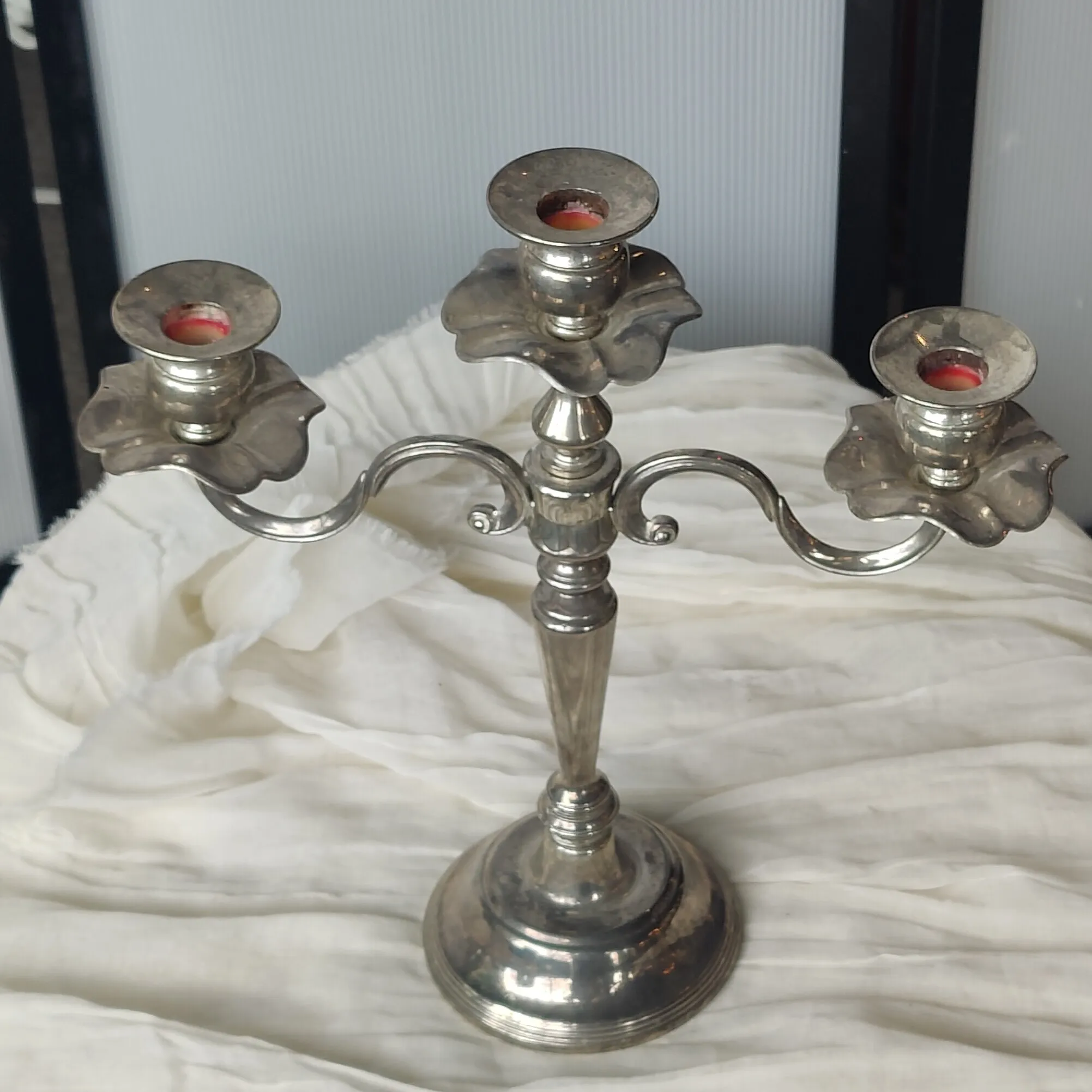 Petal 3 Arm Candelabra 14"