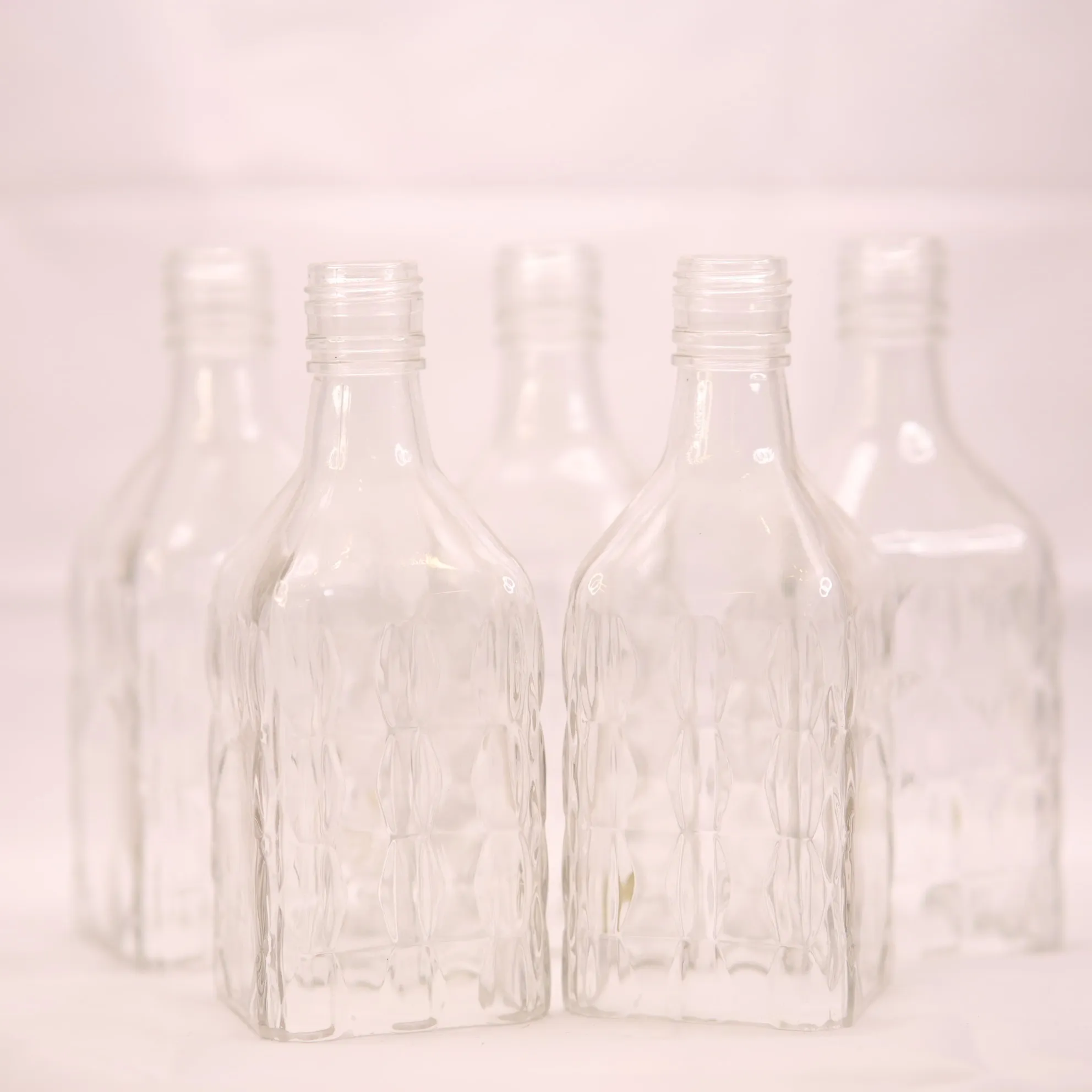 Clear Ridged Open Bottom Glass Bottle