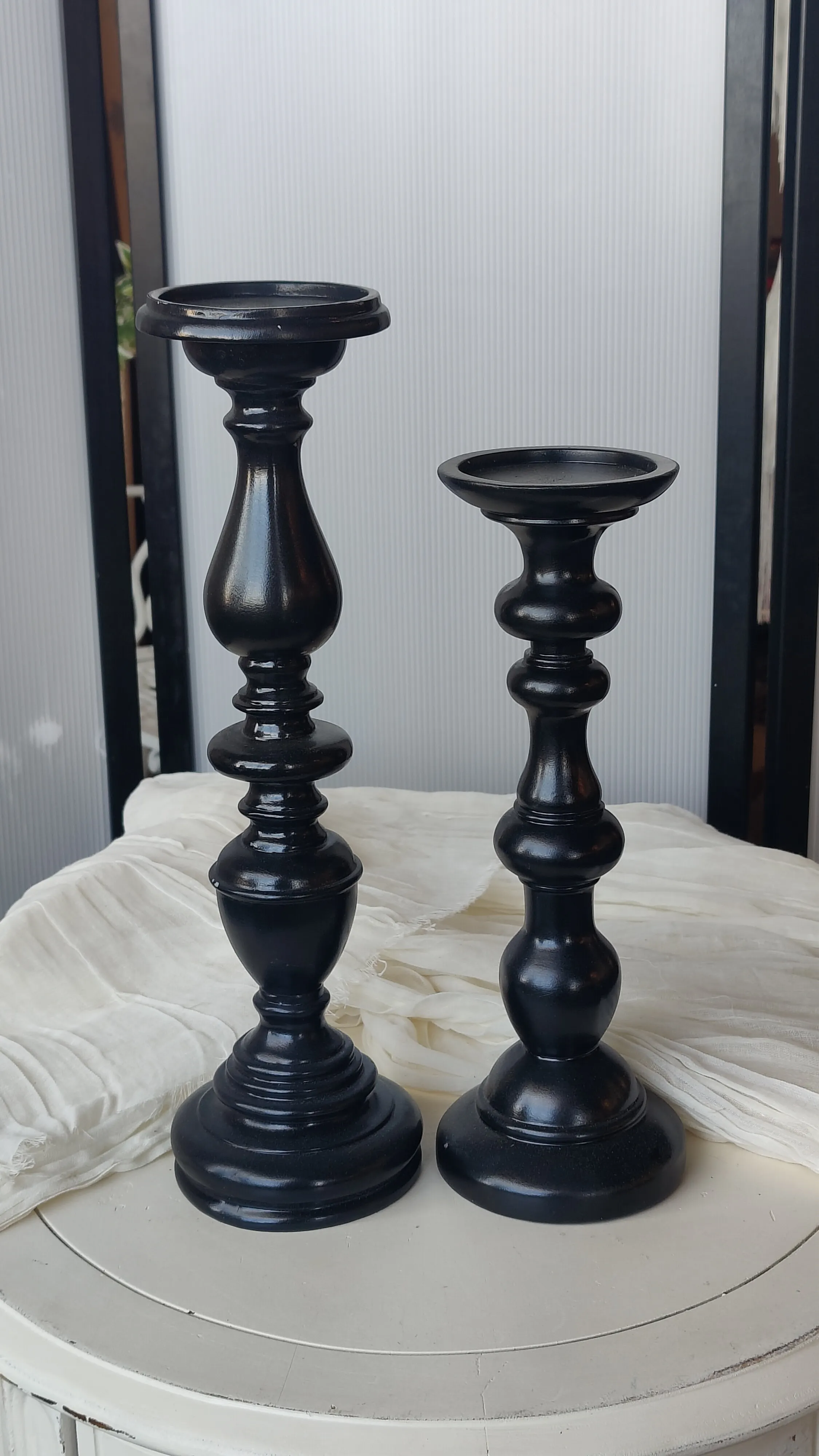 Tiered Black Candlestick