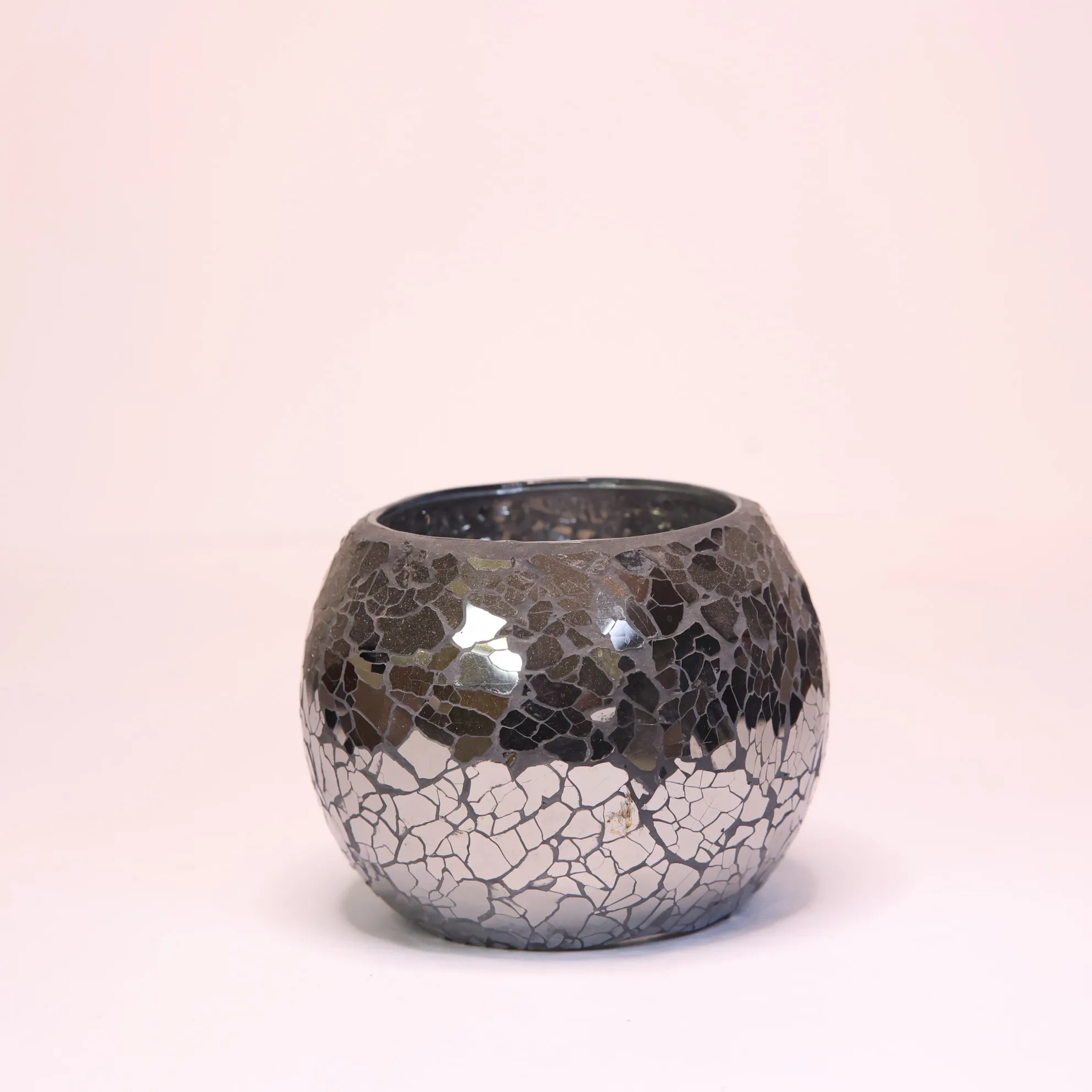 Mosaic Black Candle Holder