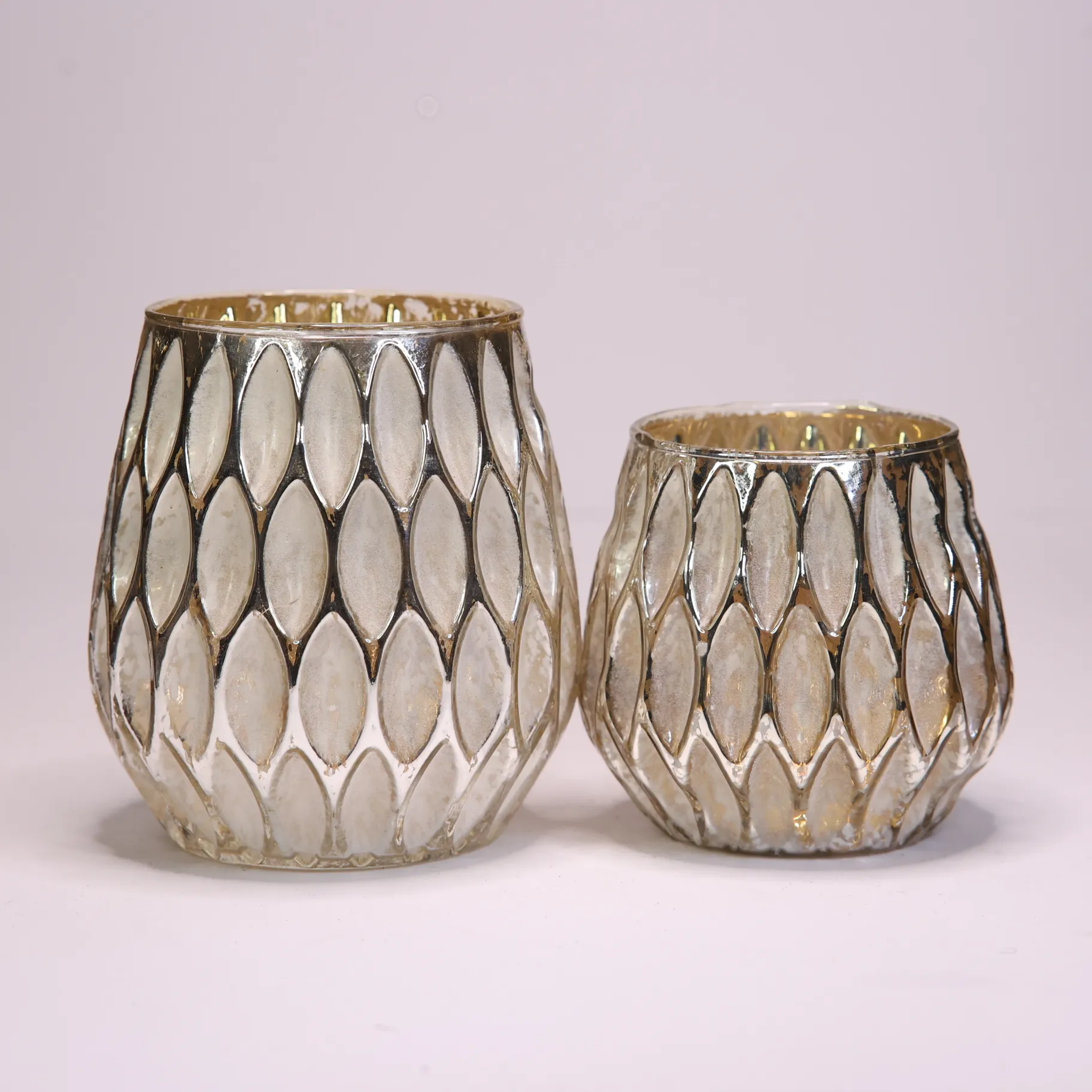 Gold Ribbed Candleholders