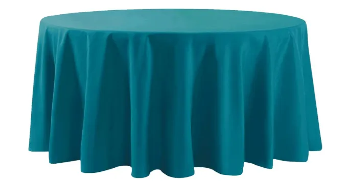 108" Caribbean Blue Round Polyester Tablecloth