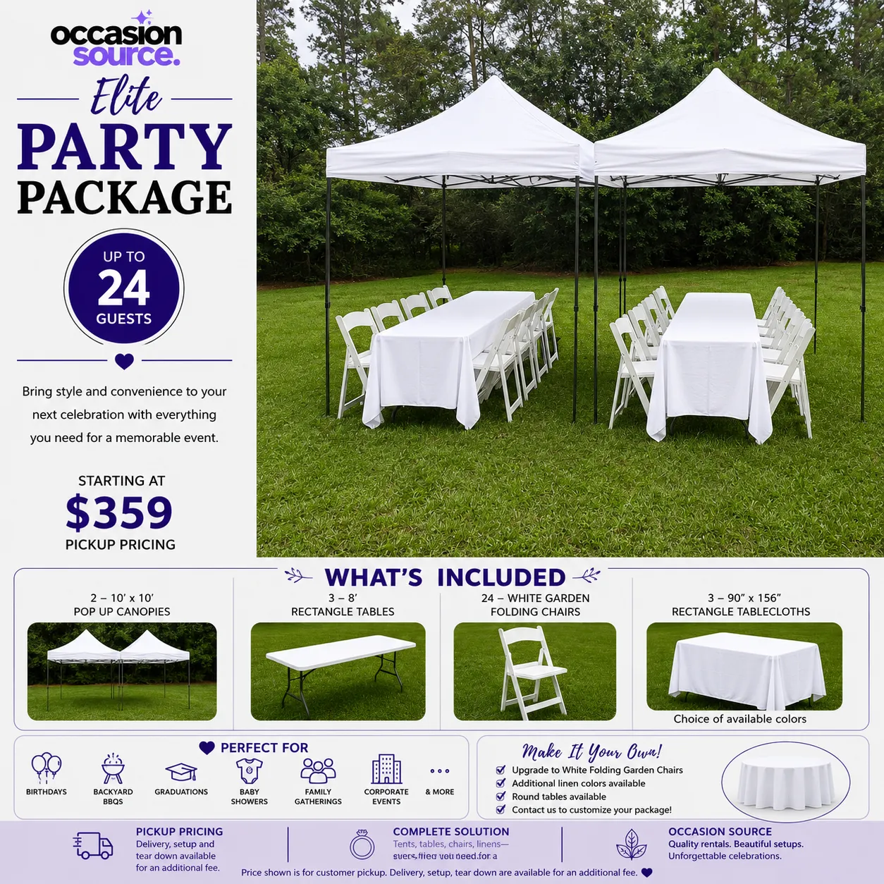 Elite Party Package – up to 24 Guests