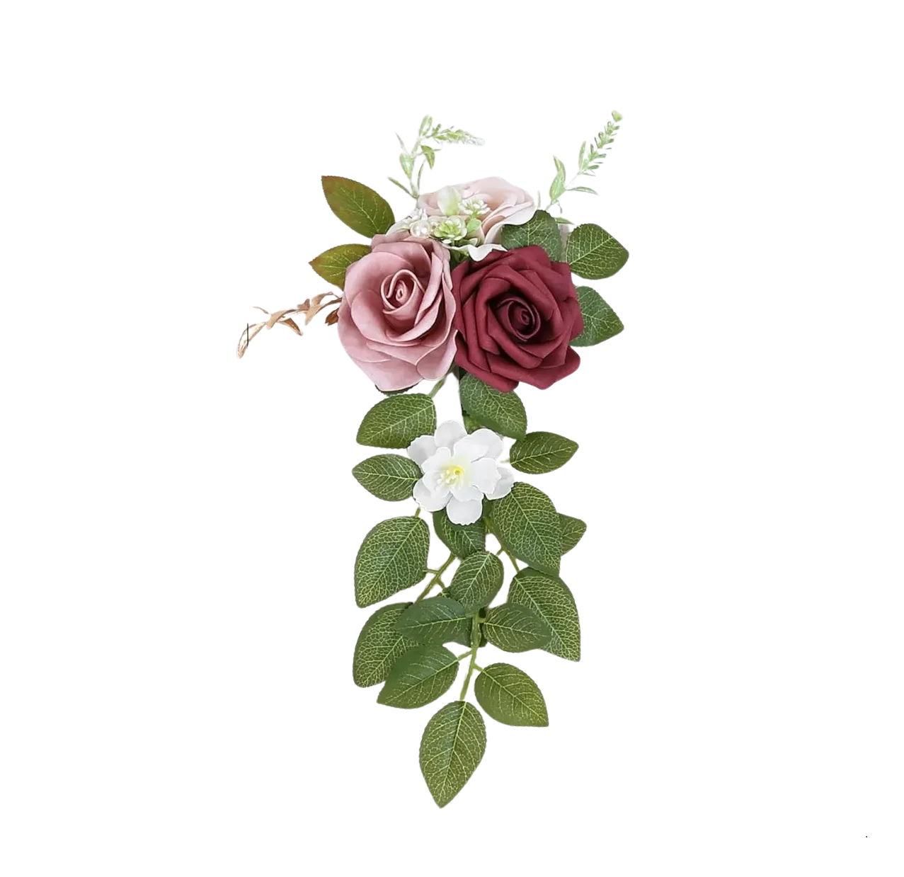 Burgundy + Mauve Rose Aisle Chair Décor