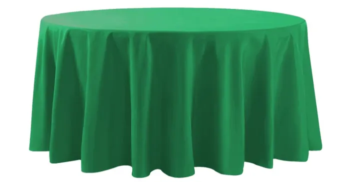 108" Emerald Green Round Polyester Tablecloth
