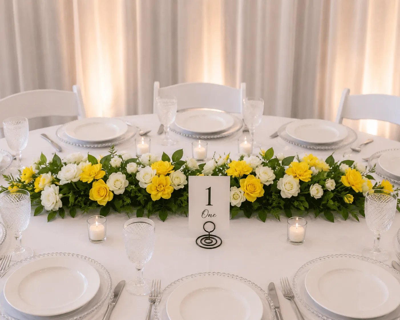 7.9 ft Yellow & White Rose Garland – Artificial Silk Floral Vine