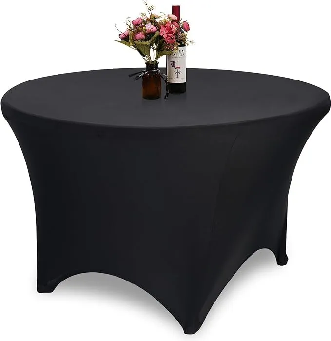 6' Black Spandex Round Tablecloth