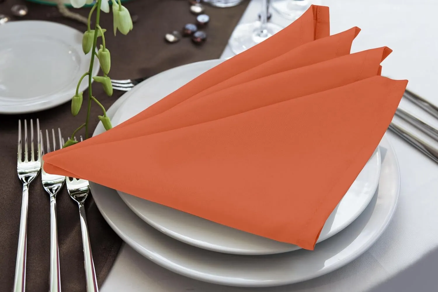 18"  x 18" Coral Polyester Napkin