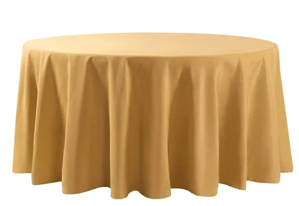 108" Gold Round Polyester Tablecloth