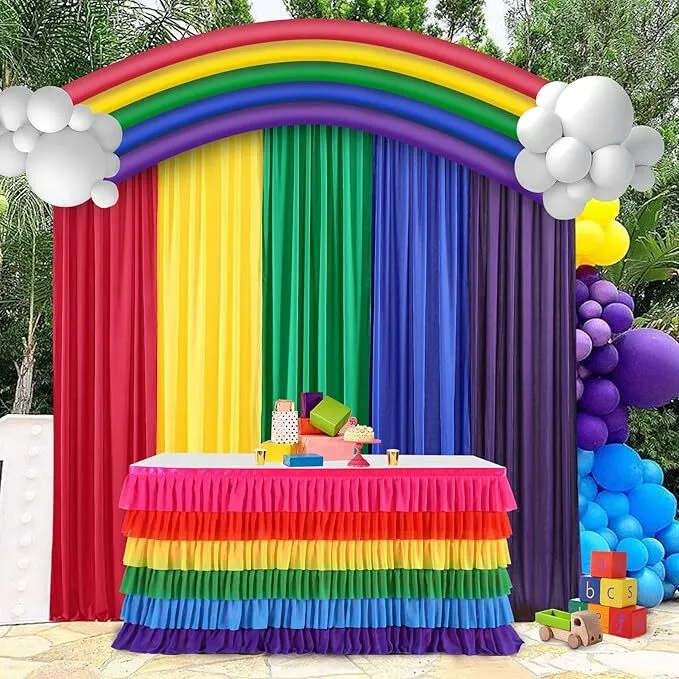12.5' x 7' Rainbow Backdrop Curtains 