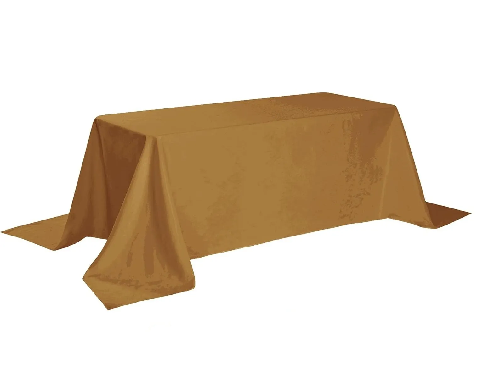 90" x 132" Gold Rectangle Polyester Tablecloth