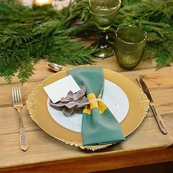 Gold Charger Plate with Embossed Rim