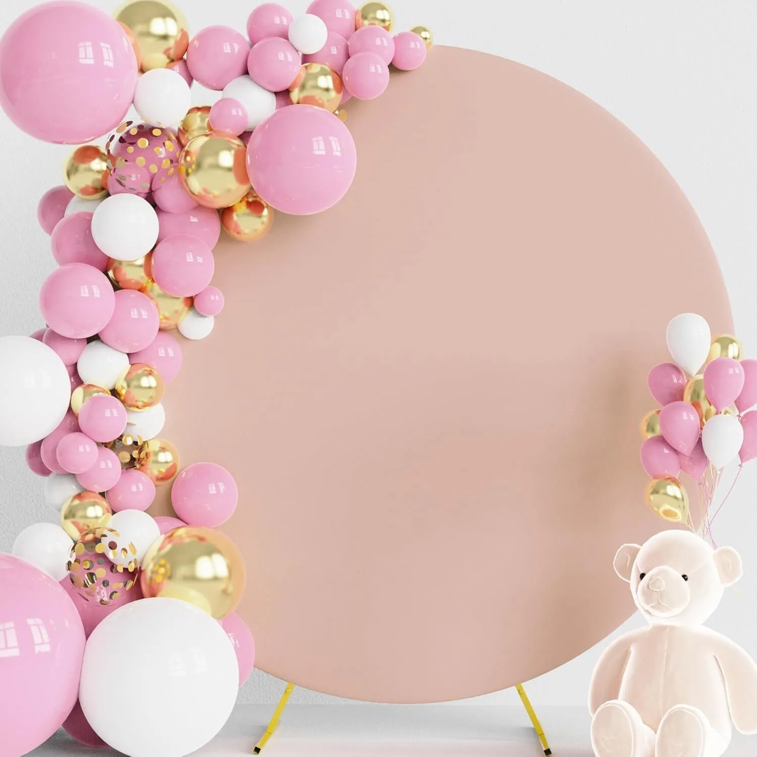 7.2 ft Nude Pink Round Arch Backdrop Cover