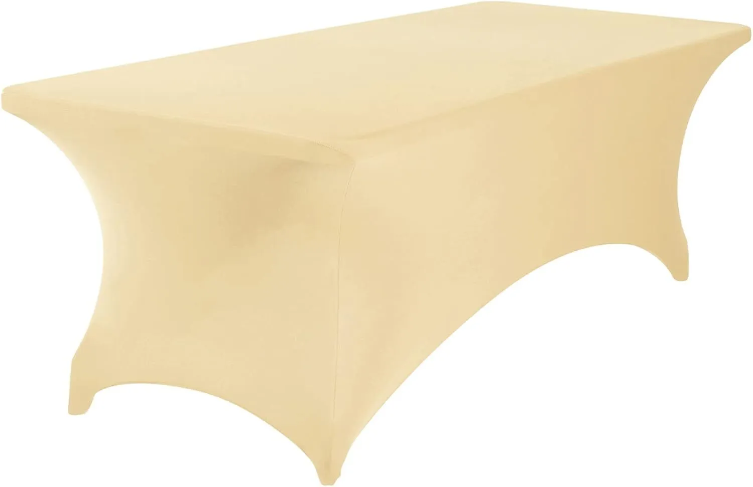 8 ft Champagne Rectangle Spandex Tablecloth