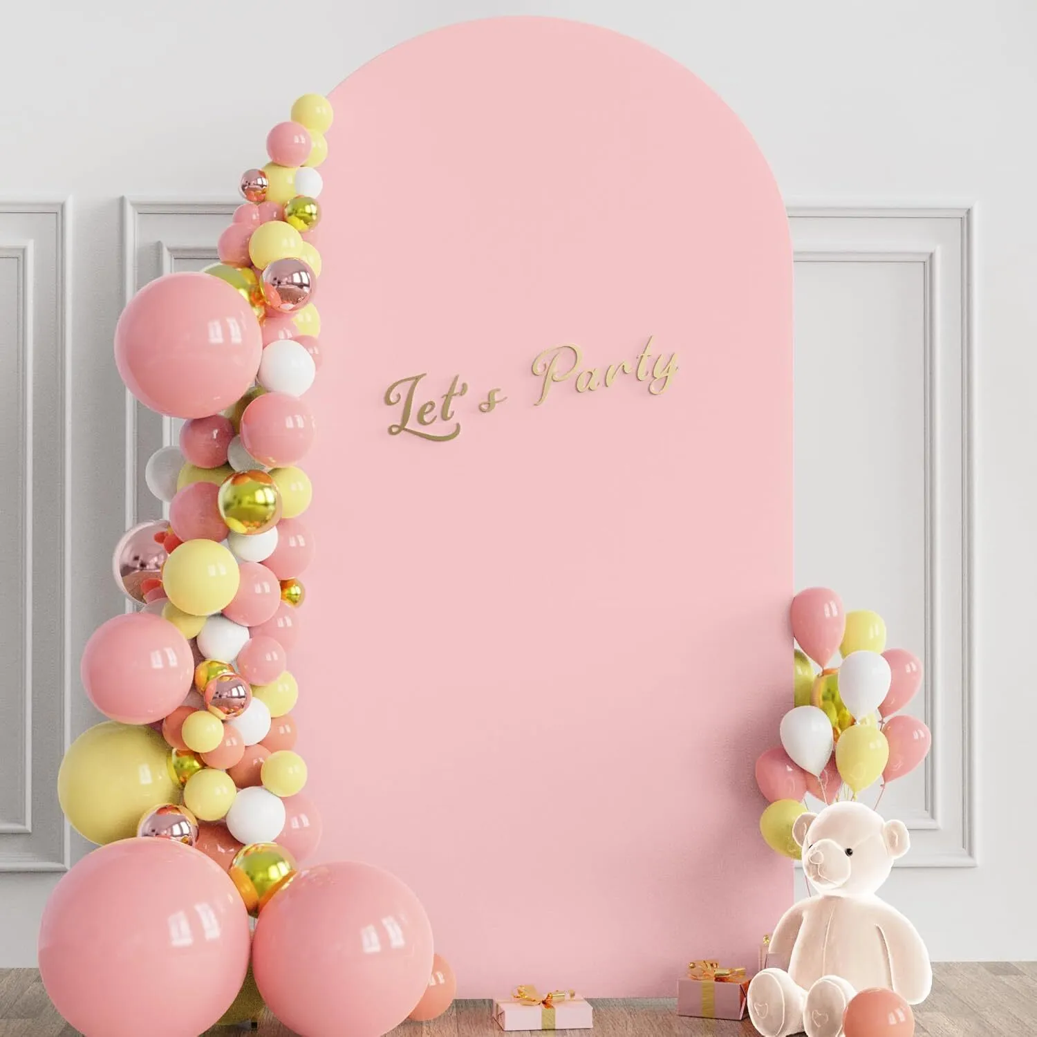 7.2 ft Blush Pink Spandex Arch Backdrop Cover