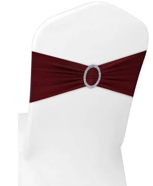 Wine Red Chair Band with Round Buckle