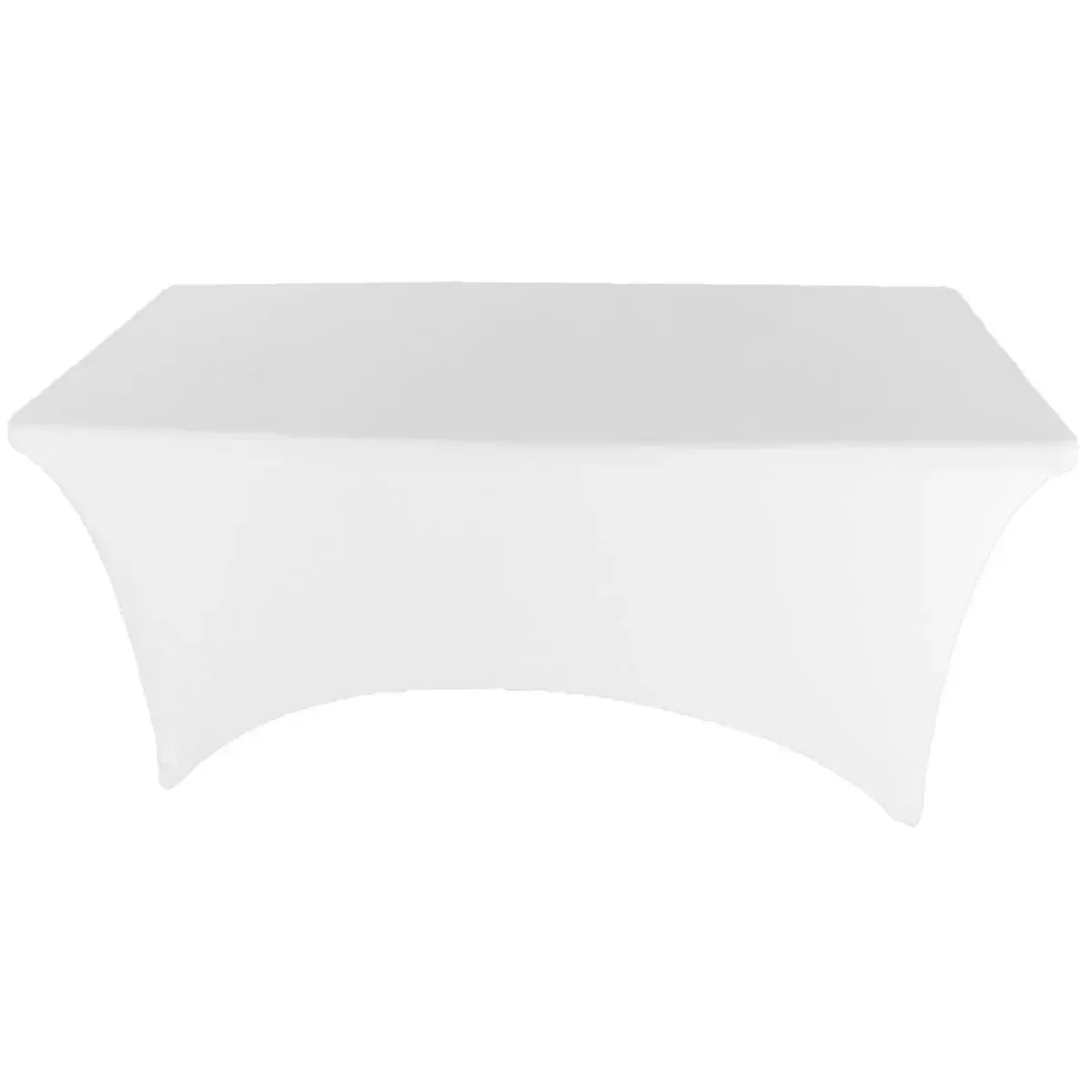 6 ft White Rectangle Spandex Tablecloth