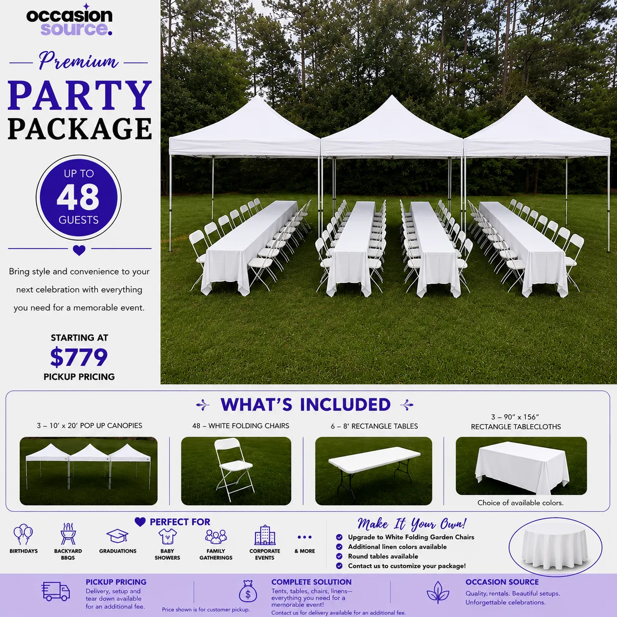 Premium Party Package – up to 48 Guests