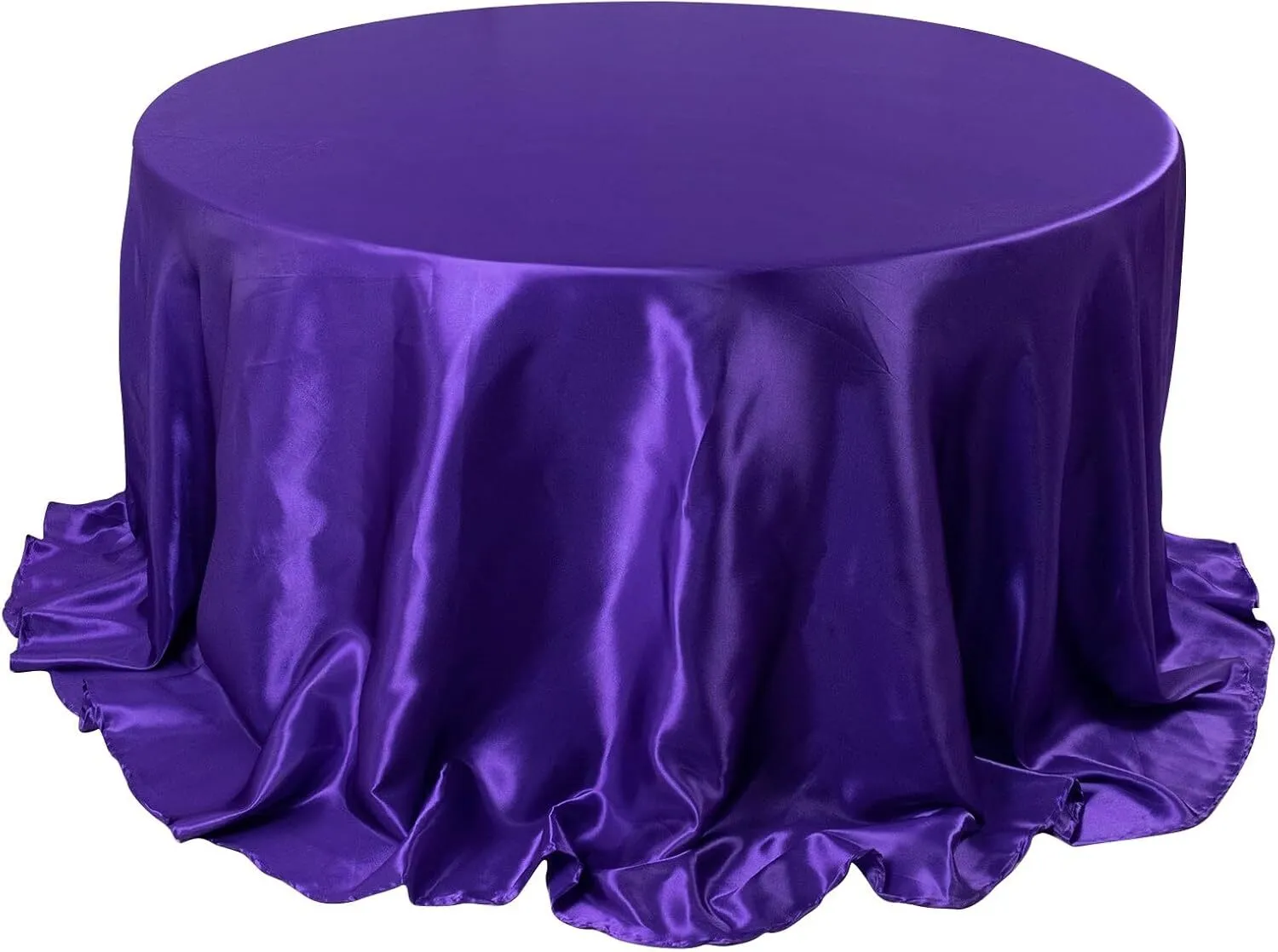 132" Purple Round Satin Tablecloth
