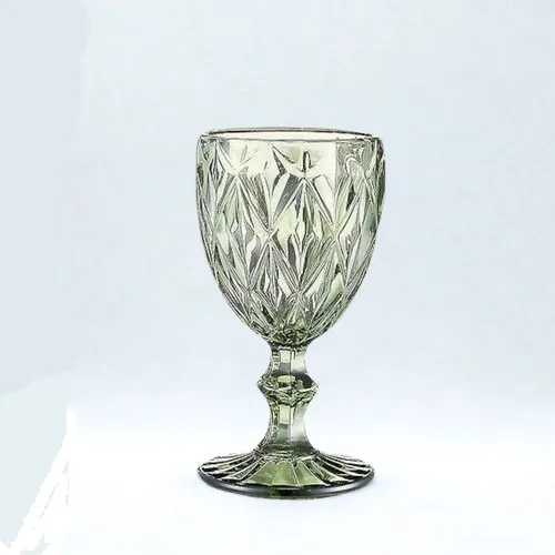 8 oz Green Vintage Glass