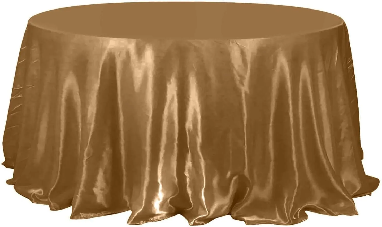 132" Gold Round Satin Tablecloth