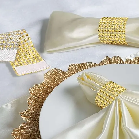 Gold Napkin Ring with Rhinestones