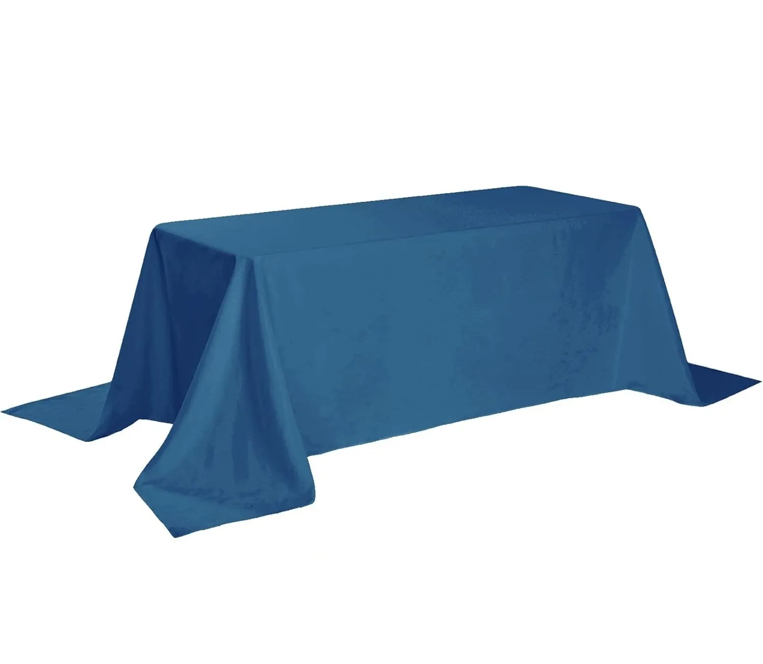 90" x 132" Mediterranean Blue Rectangle Polyester Tablecloth