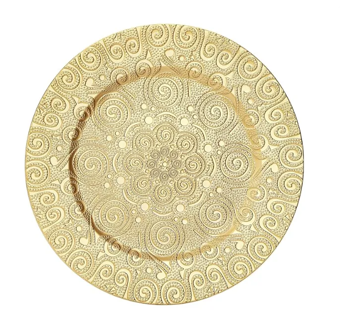 Gold Swirl Charger Plate
