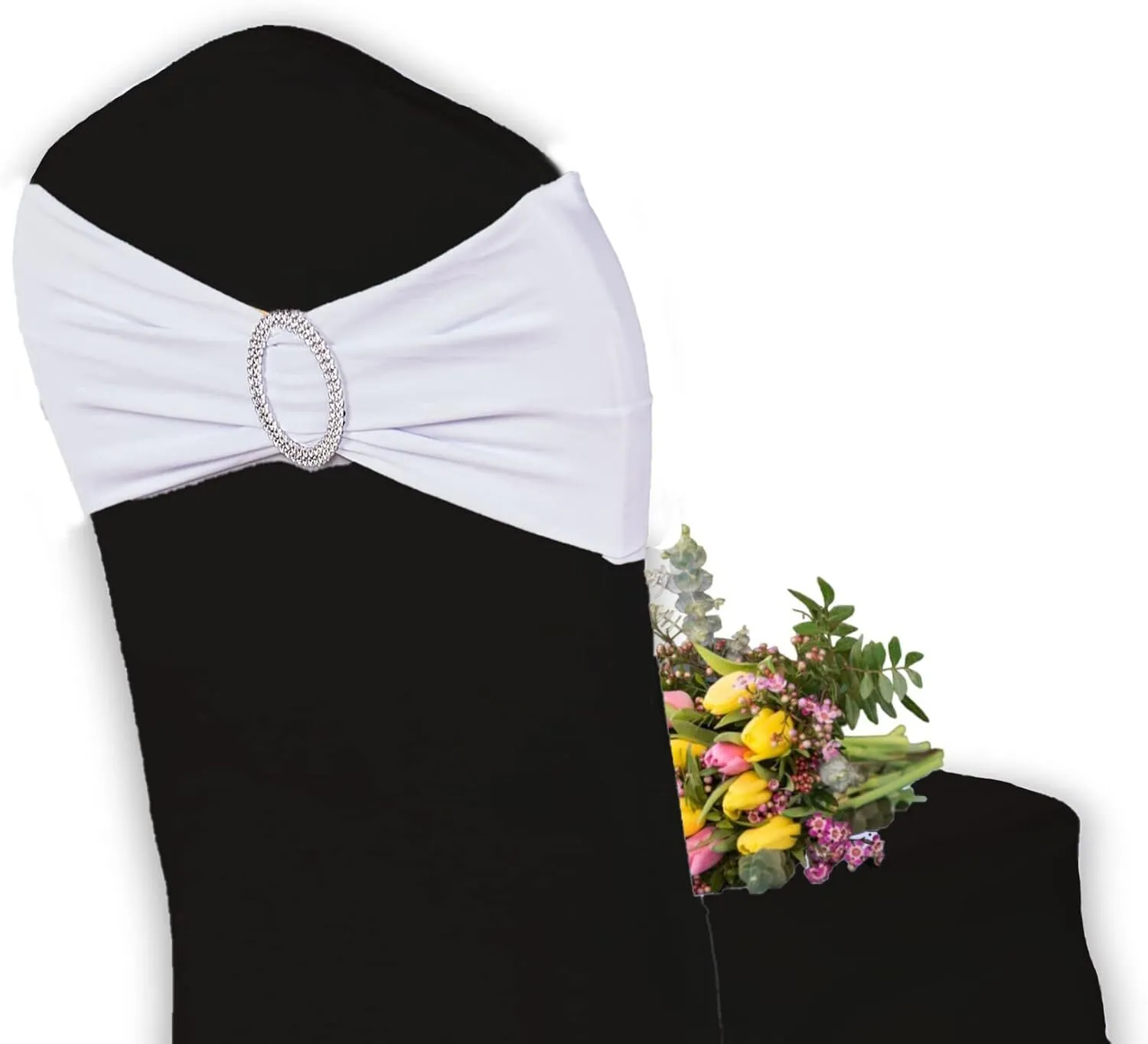 White Chair Band with Round Buckle