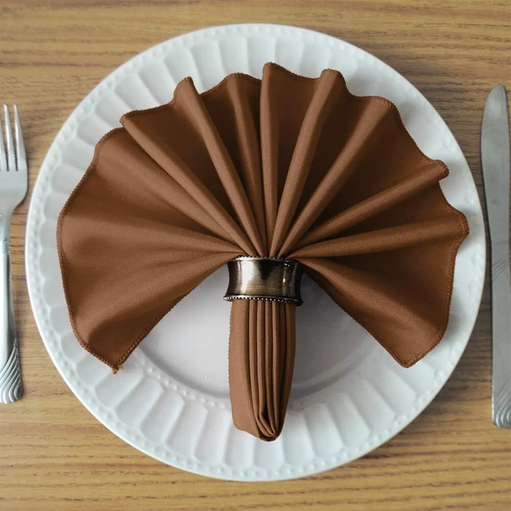 17" x 17" Chocolate Brown Polyester Napkin