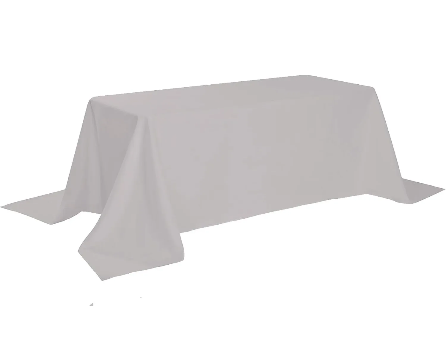 90" x 132" Silver Rectangle Polyester Tablecloth