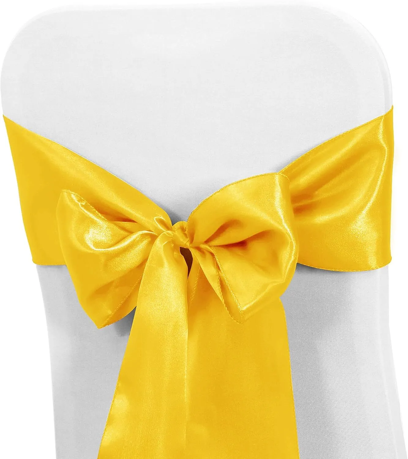 Yellow Satin Chair Sash