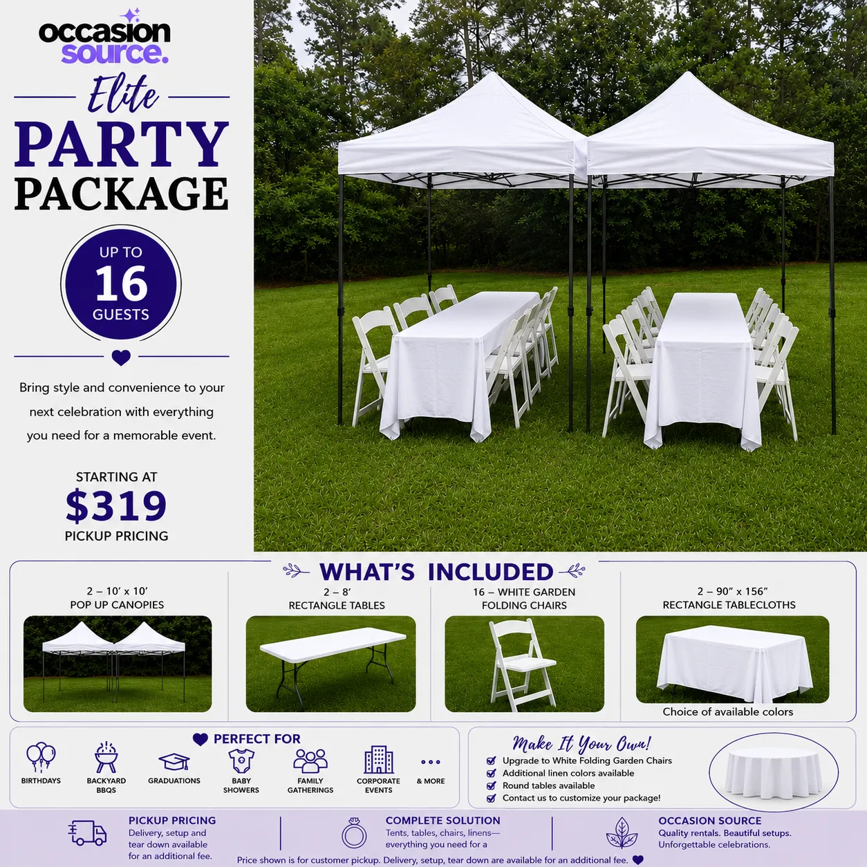 Elite Party Package – up to 16 Guests