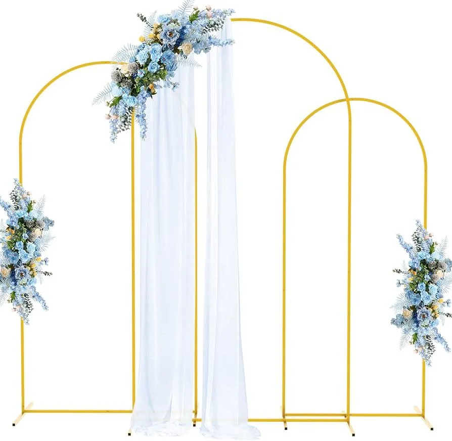 Set of 3 Gold Arch Backdrop Stands (6FT/6.6FT/7.2FT)