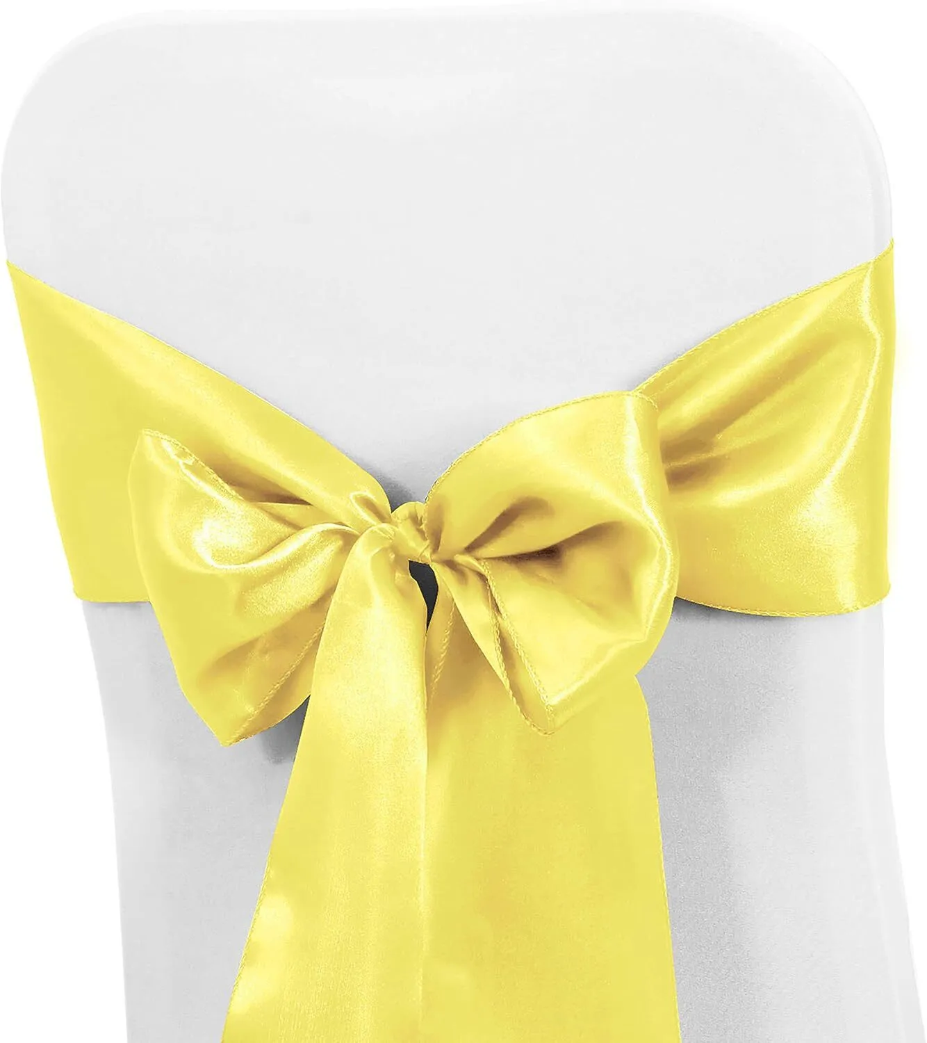 Bright Yellow Satin Chair Sash