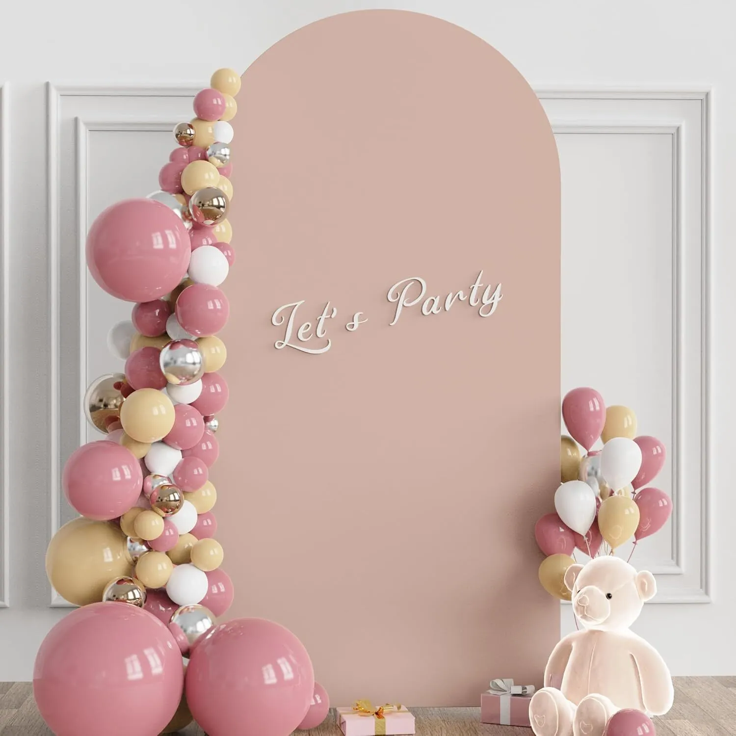 6.6 ft Nude Spandex Arch Backdrop Cover