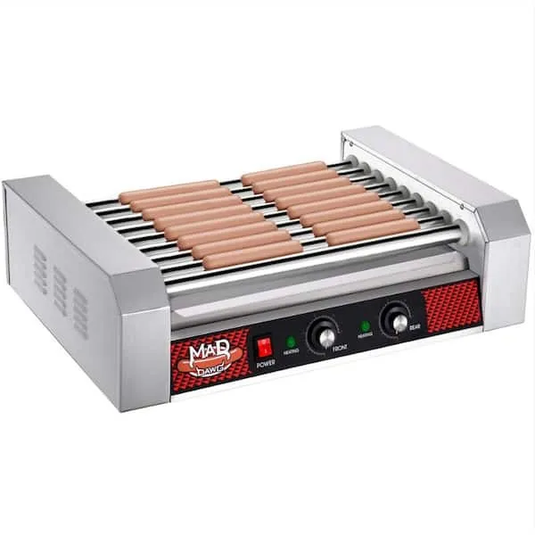 Hot Dog Roller Machine + 25 pcs Checkered Food Trays