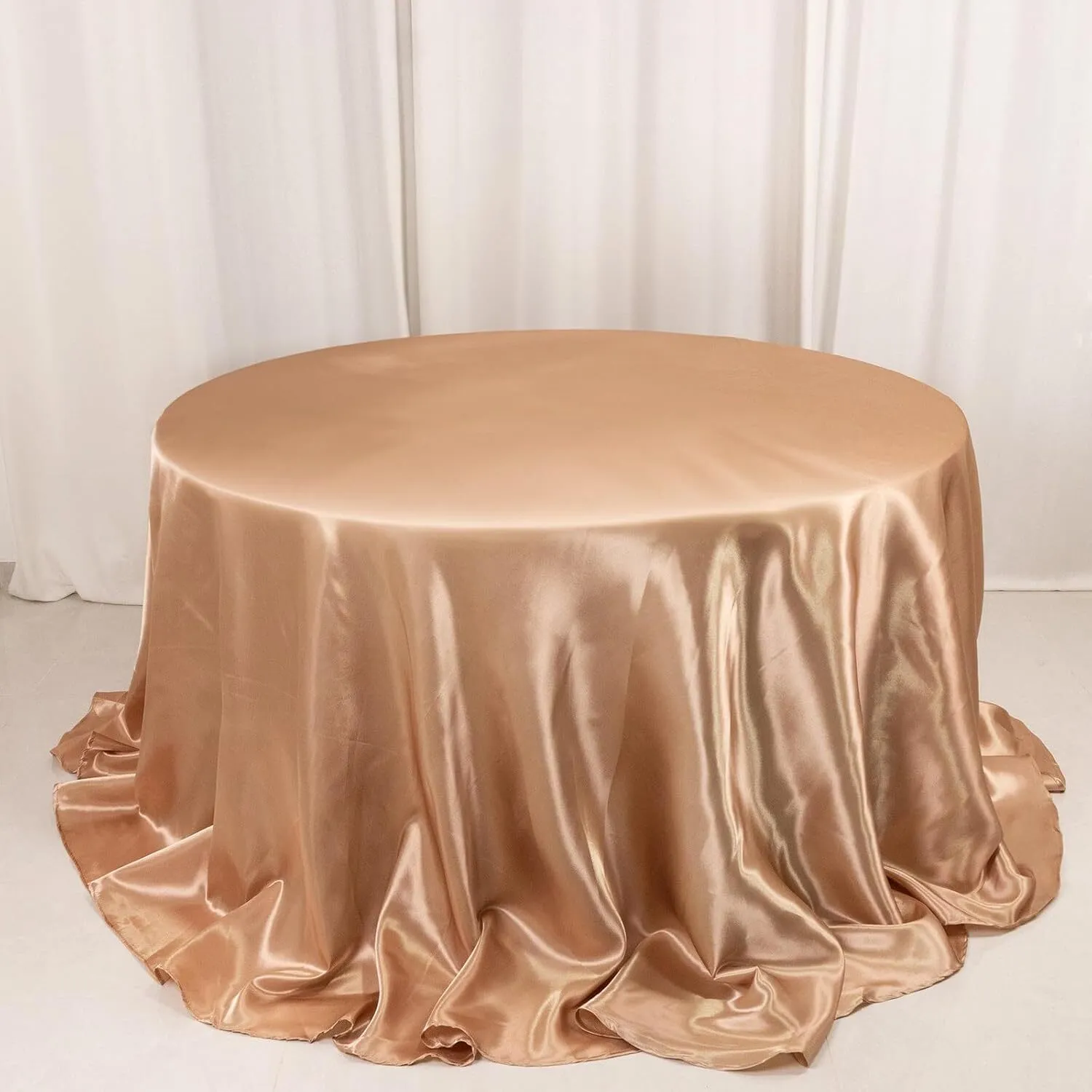 132" Nude Round Satin Tablecloth