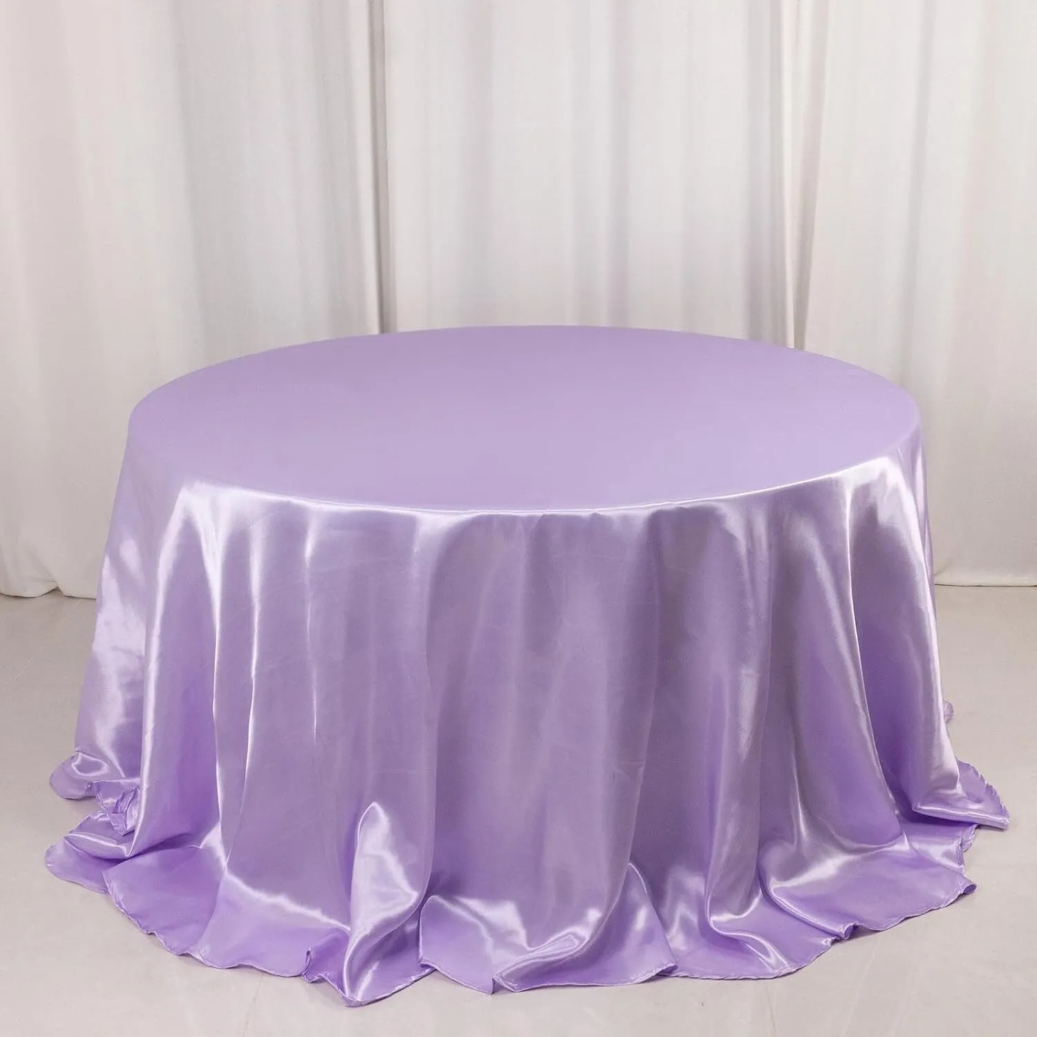 132" Lavender Round Satin Tablecloth