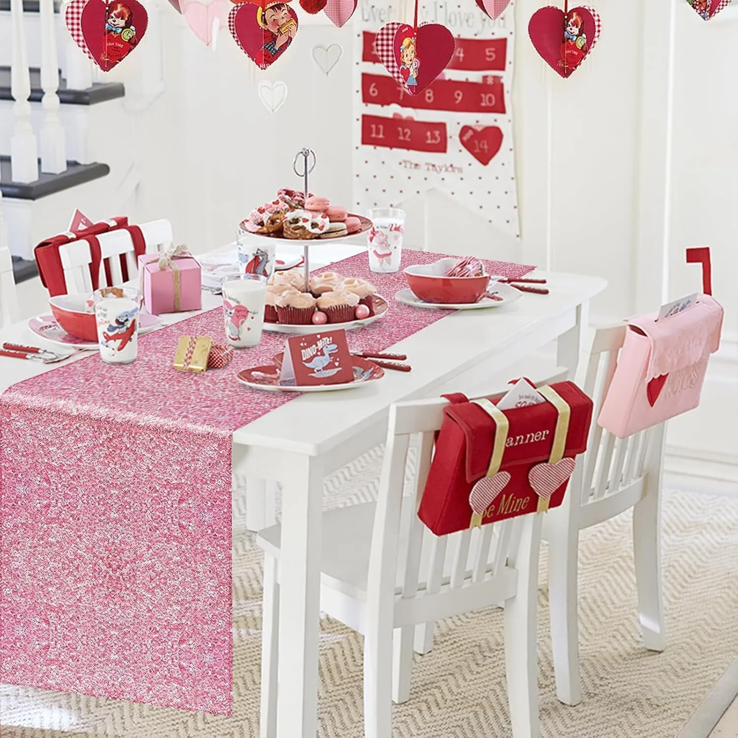 12'' x 108'' Pink Sequin Table Runner