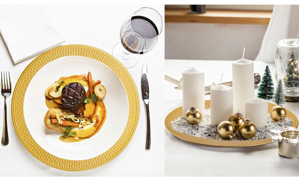 Gold Charger Plates with Beaded Design