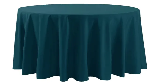 108" Peacock Blue Round Polyester Tablecloth