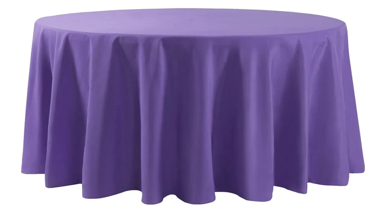 108" Purple Round Polyester Tablecloth