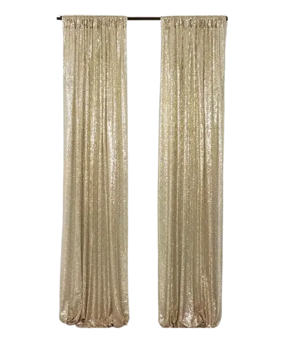 2'x8' Champagne Sequin Backdrop Curtains